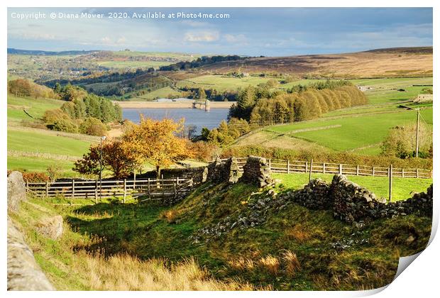 Lower Laithe Reservoir Yorkshire Dales Print by Diana Mower