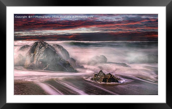 Waves at Porth Tyn Tywyn, Anglesey Framed Mounted Print by K7 Photography