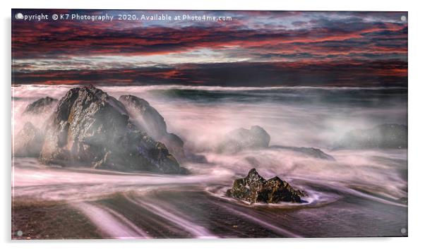 Waves at Porth Tyn Tywyn, Anglesey Acrylic by K7 Photography