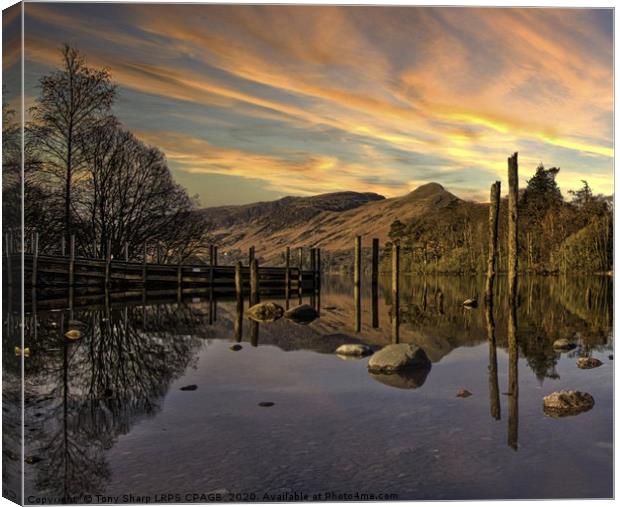 DERWENT WATER REFLECTIONS Canvas Print by Tony Sharp LRPS CPAGB