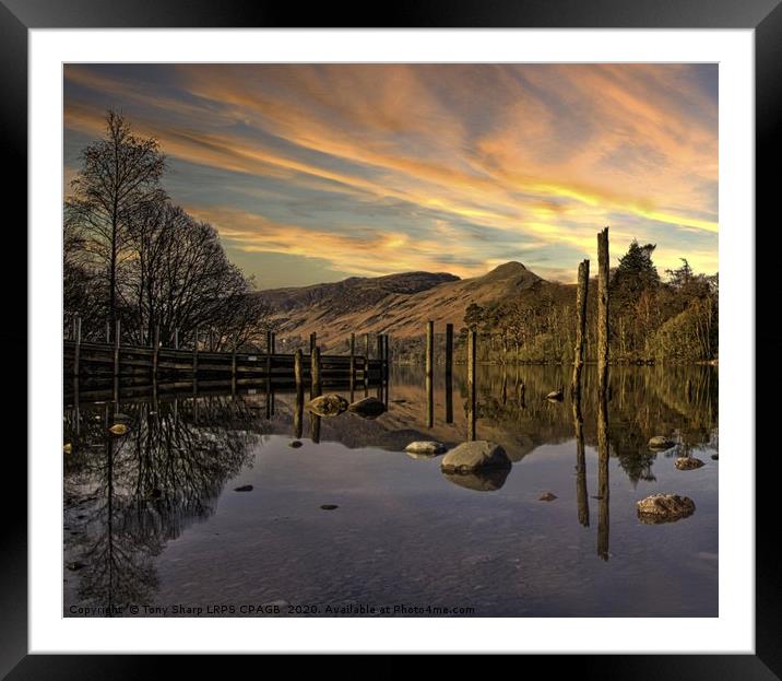 DERWENT WATER REFLECTIONS Framed Mounted Print by Tony Sharp LRPS CPAGB