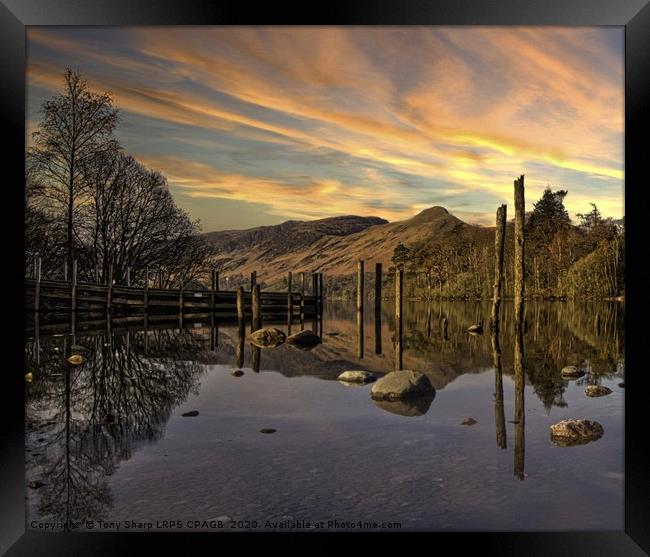 DERWENT WATER REFLECTIONS Framed Print by Tony Sharp LRPS CPAGB
