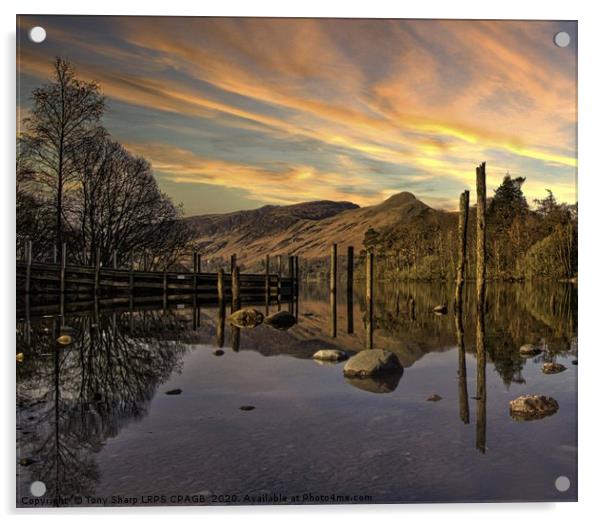 DERWENT WATER REFLECTIONS Acrylic by Tony Sharp LRPS CPAGB