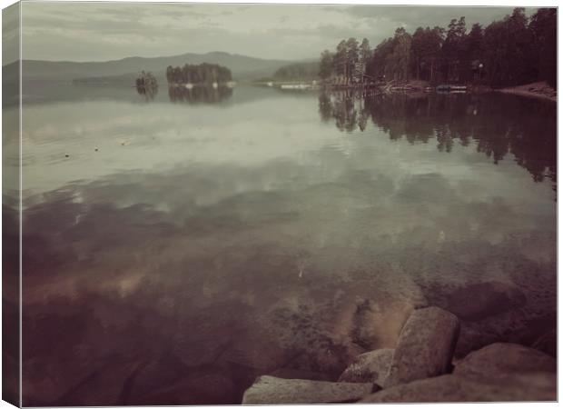 Early morning on the Lake Turgoyak Canvas Print by Larisa Siverina