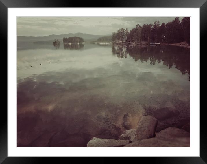 Early morning on the Lake Turgoyak Framed Mounted Print by Larisa Siverina