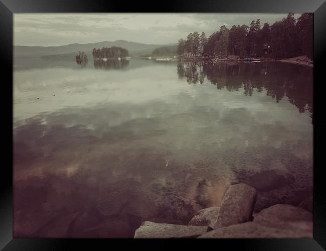 Early morning on the Lake Turgoyak Framed Print by Larisa Siverina