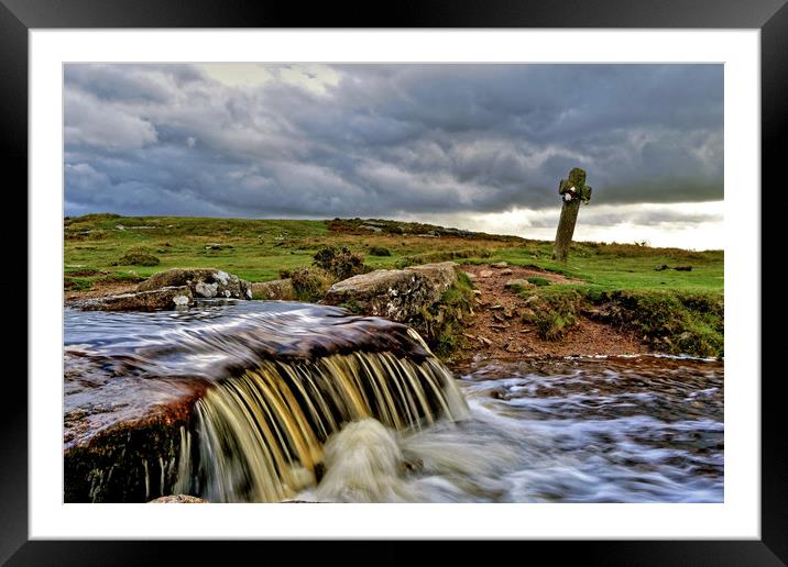 Windy Post Dartmoor storm clouds Framed Mounted Print by austin APPLEBY
