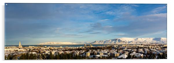 Ice and Fire: Reykjavik Panorama Acrylic by Stuart Jack