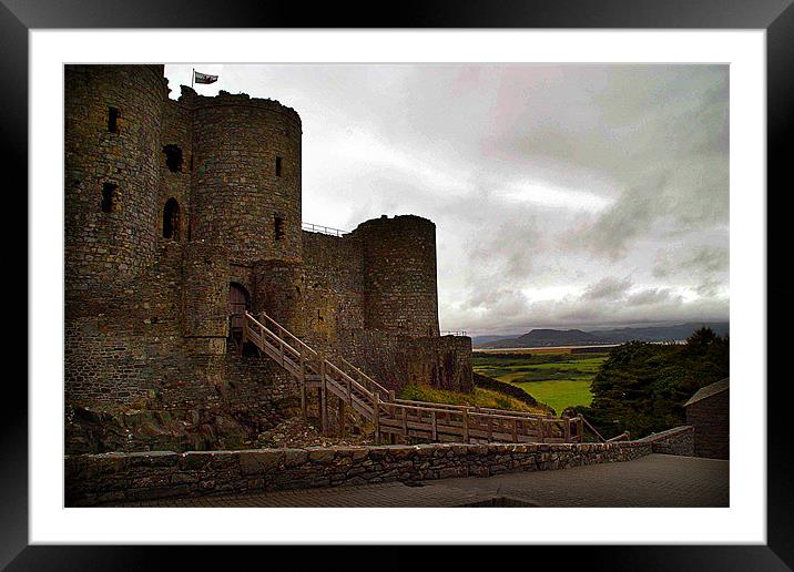 Harlech Castle Framed Mounted Print by Brian Beckett