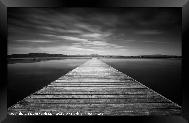 Trabucador bridge black and white Framed Print by Maciej Kondratiuk