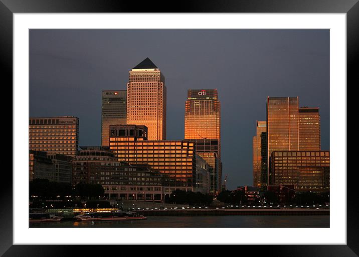 London Docklands Skyline Framed Mounted Print by David Gardener