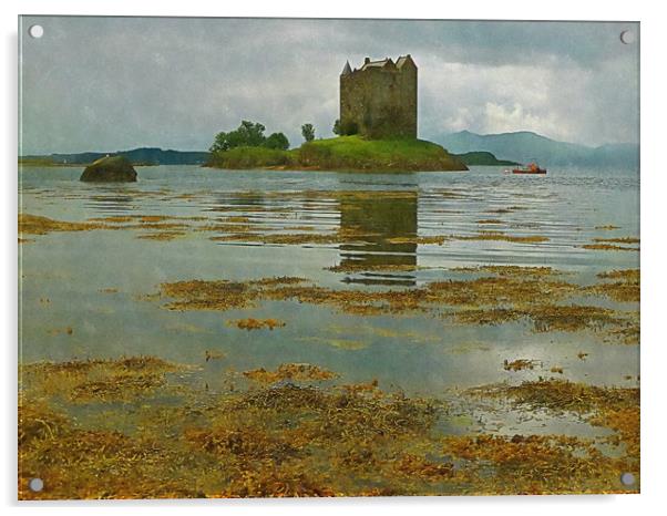 castle stalker argyll and bute   Acrylic by dale rys (LP)