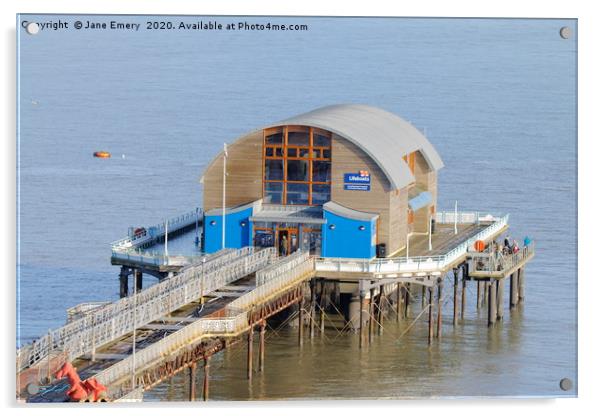 RNLA Mumbles Lifeboat Station Acrylic by Jane Emery