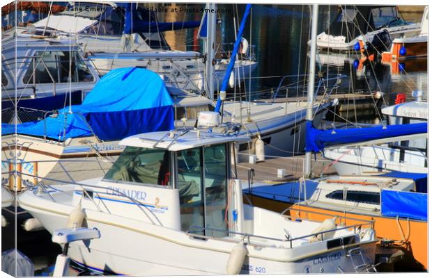 Boats in the Marina Canvas Print by Jane Emery