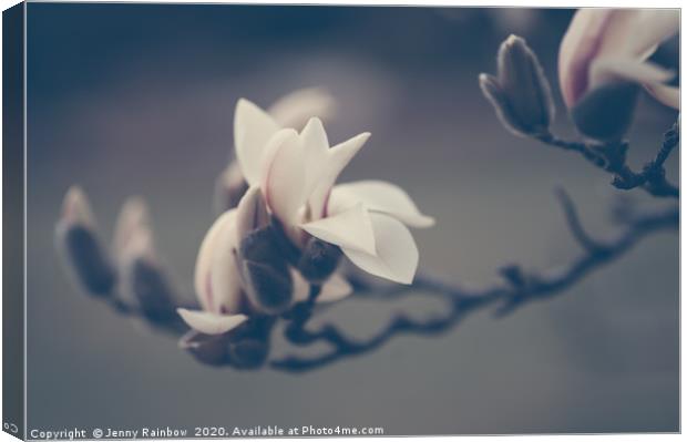 Zen Magnolia Flowers Boho Style Canvas Print by Jenny Rainbow