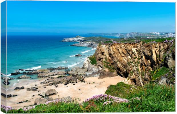 The rugged north coast near newquay in Cornwall Canvas Print by Kevin Britland