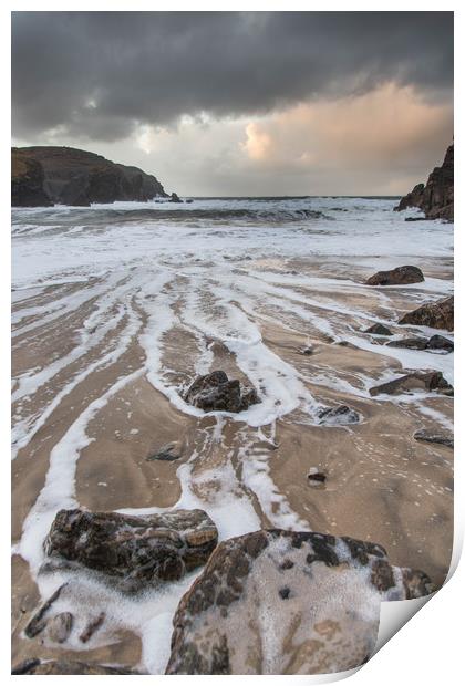 Stormy day on the shore Print by Fiona McRae