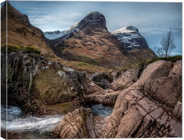 The Three Sisters in Glencoe, Scotland Canvas Print by George Robertson