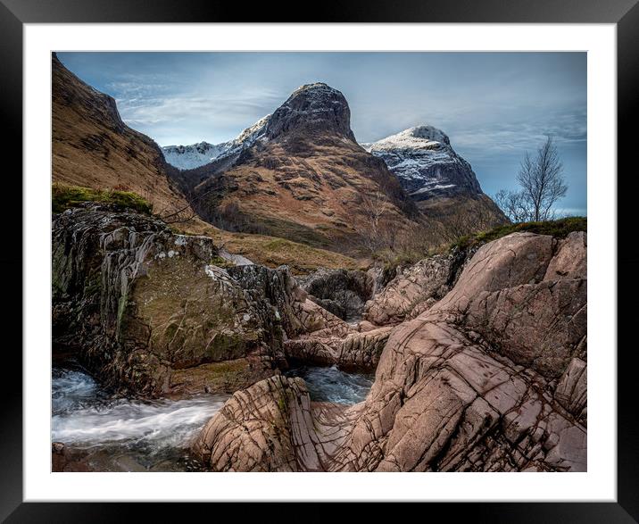 The Three Sisters in Glencoe, Scotland Framed Mounted Print by George Robertson
