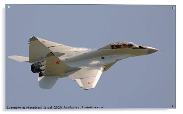 Mikoyan MiG-35 in flight Acrylic by PhotoStock Israel