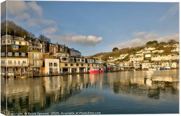 Early morning reflections on The River Looe Canvas Print by Rosie Spooner