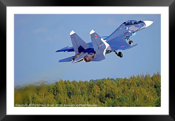 Russian Air Force Su-30SM Framed Mounted Print by PhotoStock Israel
