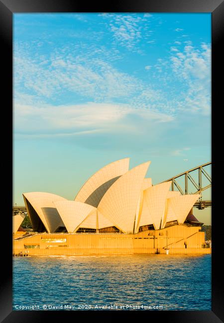 Sydney Opera House. Framed Print by David May
