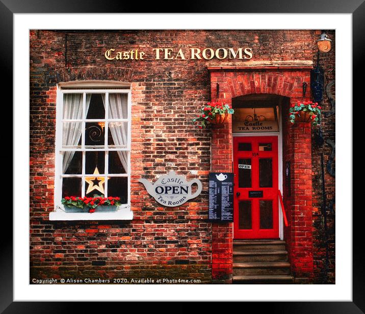 English Tea Rooms York Framed Mounted Print by Alison Chambers