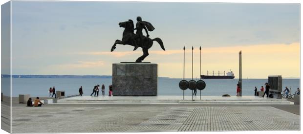 Statue of Alexander the Great in Thessaloniki - Gr Canvas Print by M. J. Photography