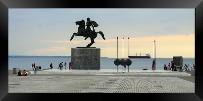 Statue of Alexander the Great in Thessaloniki - Gr Framed Print by M. J. Photography
