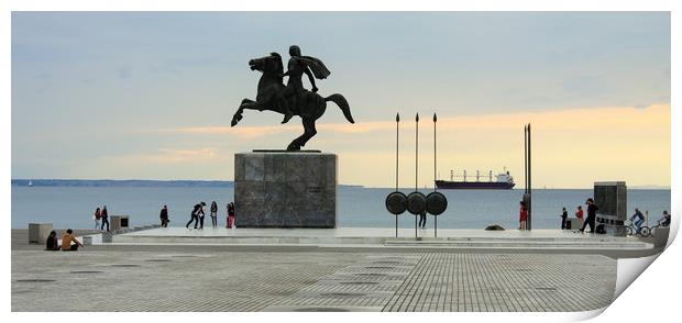 Statue of Alexander the Great in Thessaloniki - Gr Print by M. J. Photography