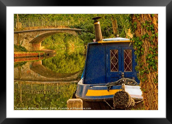 Canal Boat at Rest Framed Mounted Print by Martyn Arnold