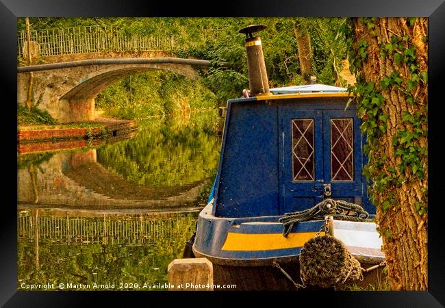 Canal Boat at Rest Framed Print by Martyn Arnold