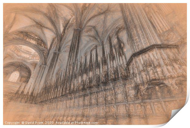 Barcelona Cathedral da Vinci Print by David Pyatt