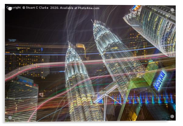 Petronas Towers cityscape Acrylic by Stuart C Clarke