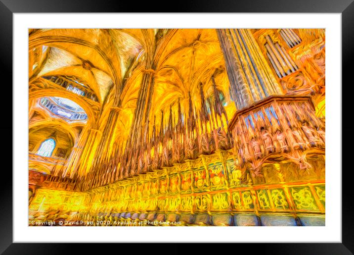 Barcelona Cathedral Art Framed Mounted Print by David Pyatt