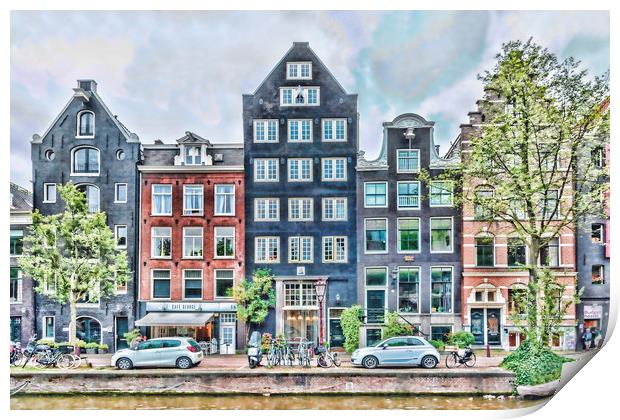 Amsterdam Houses  Print by Valerie Paterson