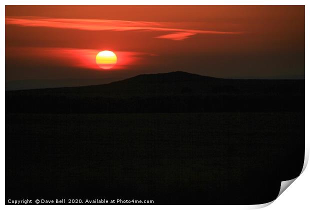 Red Sunrise Print by Dave Bell