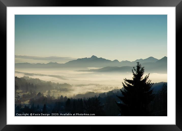 Hazy Winter Morning in Bavaria Framed Mounted Print by Kasia Design