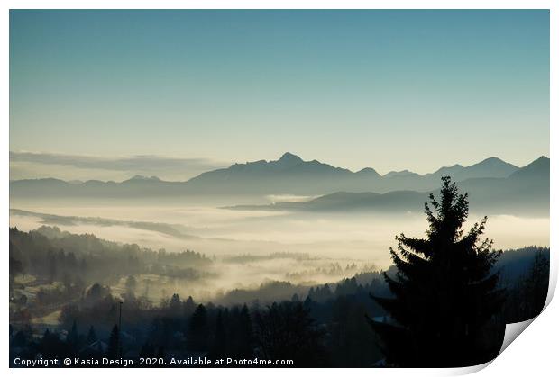 Hazy Winter Morning in Bavaria Print by Kasia Design