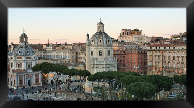 cityscape of Rome, Italy Framed Print by M. J. Photography