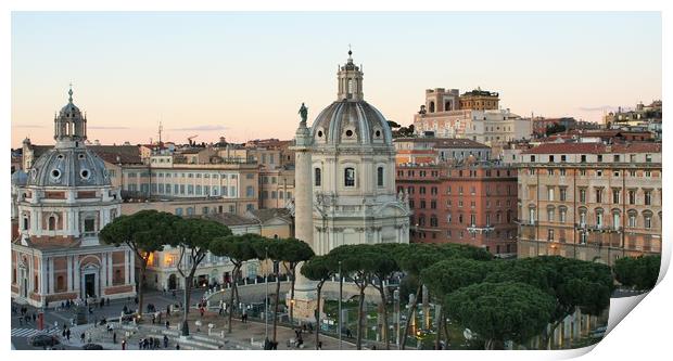 cityscape of Rome, Italy Print by M. J. Photography