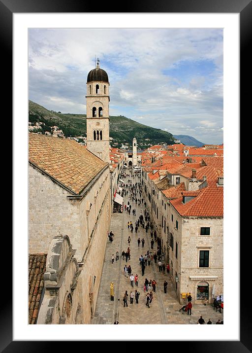 Stradun, Dubrovnik Framed Mounted Print by David Gardener