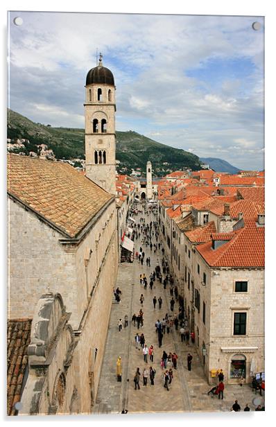 Stradun, Dubrovnik Acrylic by David Gardener