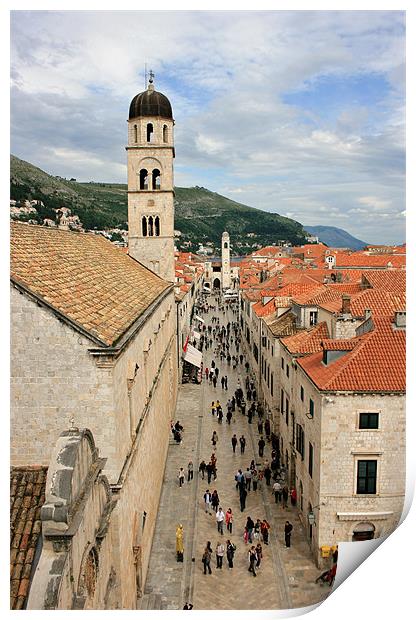 Stradun, Dubrovnik Print by David Gardener