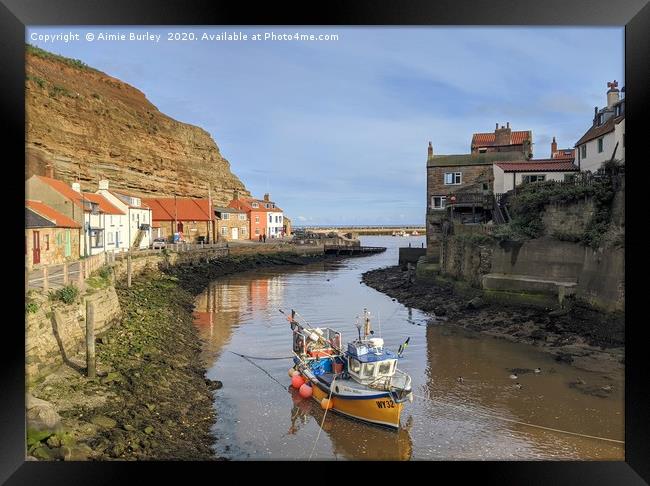 Staithes boat Framed Print by Aimie Burley