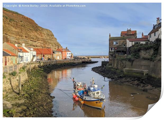 Staithes boat Print by Aimie Burley