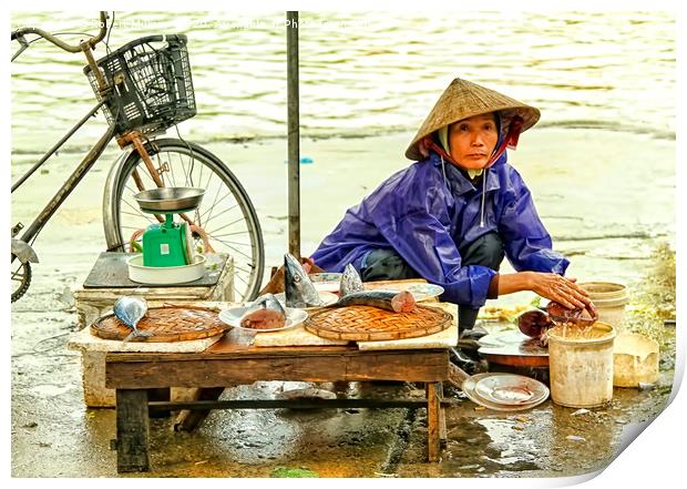 Vietnamese fish seller Print by Robert Murray