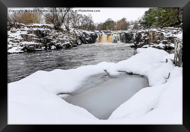 The River Tees at Low Force in Winter, Upper Teesd Framed Print by David Forster