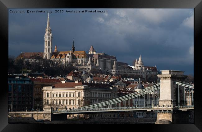 Fisherman's Bastion And Széchenyi Chain Bridge Framed Print by rawshutterbug 